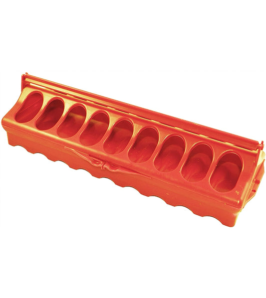 BEC - Linear Feeder for Poultry and Pigeons (Orange) - 30cm