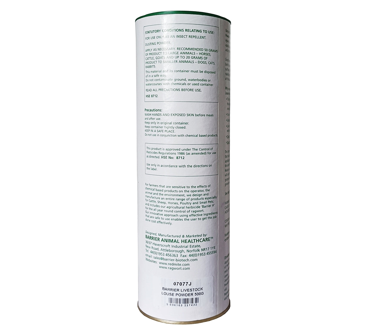 Barrier - Livestock Louse Powder 500g - Buy Online SPR Centre UK