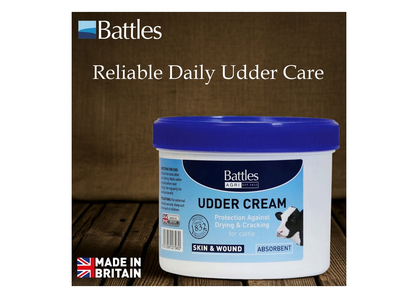 Battles - Udder Cream 400g - Buy Online SPR Centre UK