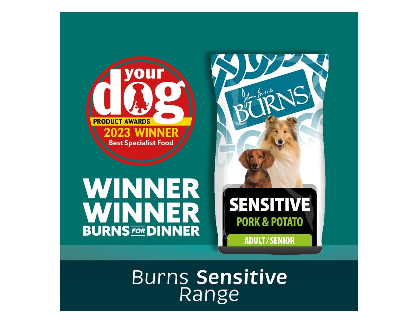 Burns - Sensitive Adult/Senior Dog Food (Pork & Potato) - Buy Online SPR Centre UK