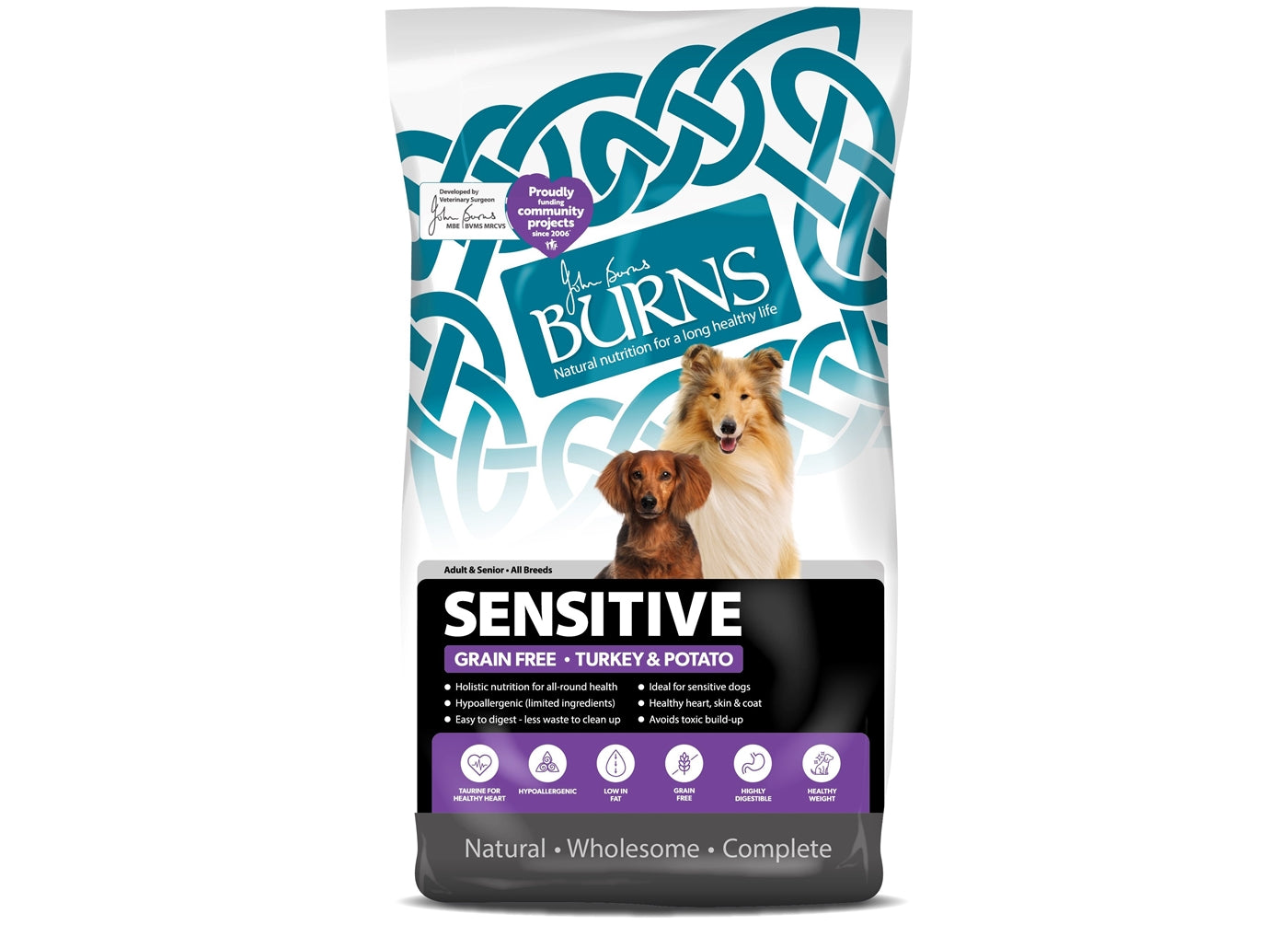 Burns - Sensitive Adult/Senior Dog Food (Turkey & Potato) - Buy Online SPR Centre UK