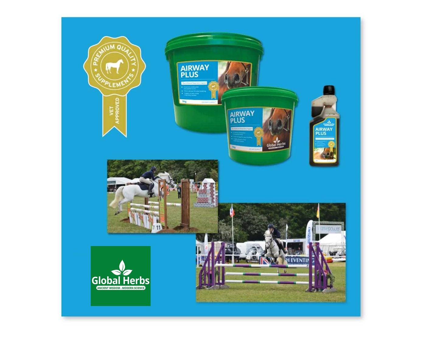 Global Herbs - Airway Plus Liquid | Horse Care- Buy Online SPR Centre UK