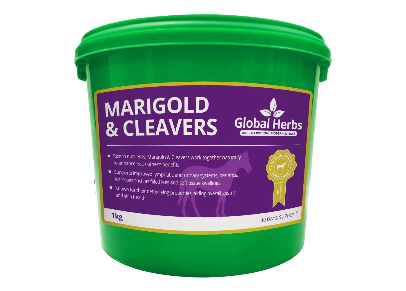 Global Herbs Marigold & Cleavers 1kg | Horse Supplement - Buy Online SPR Centre UK