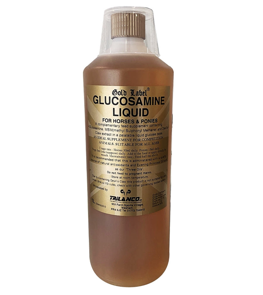 Gold Label Glucosamine Liquid 1 litre | Joint Care for Horses and Dogs - Buy Online SPR Centre UK