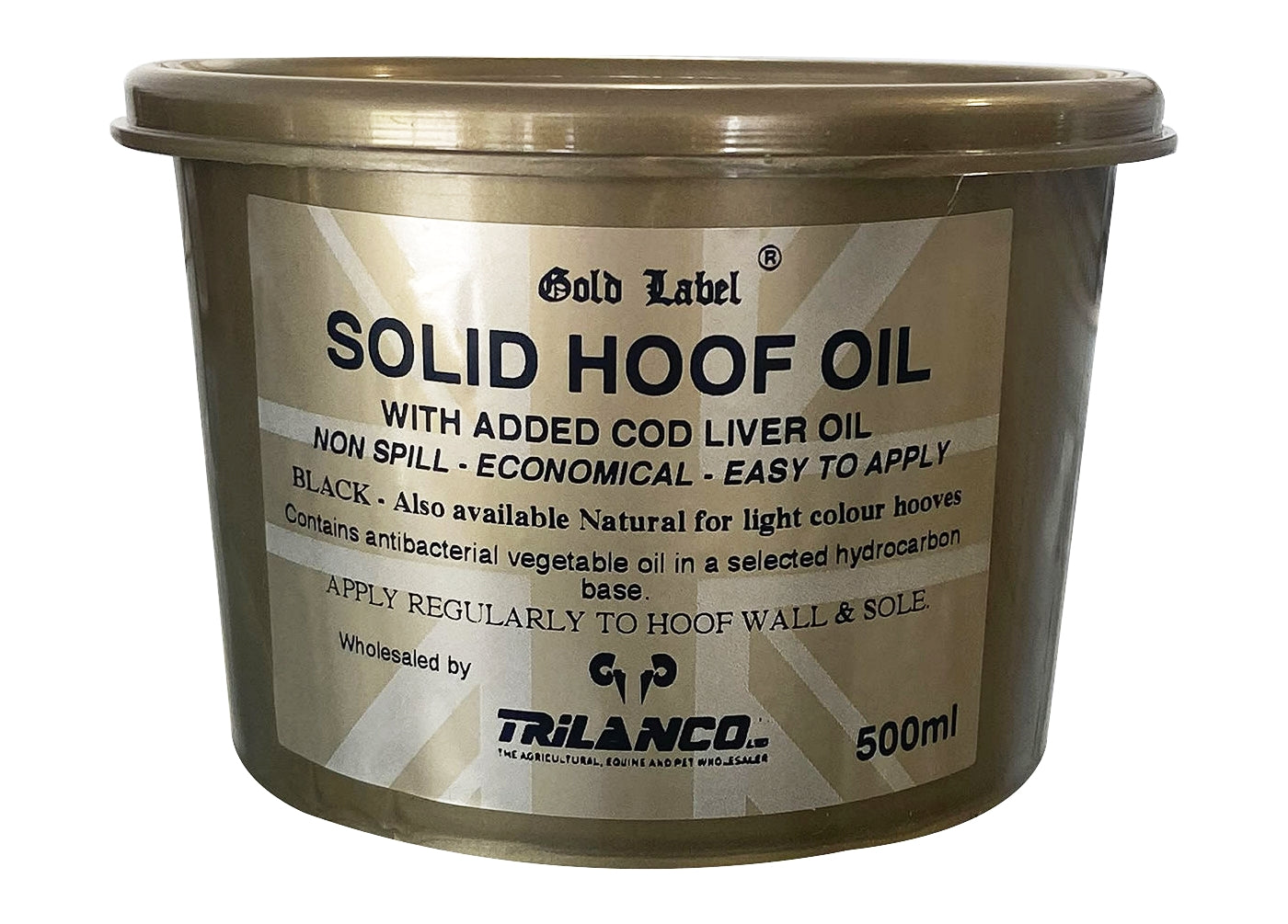Gold Label - Solid Hoof Oil (Black) 500ml - Buy Online SPR Centre UK