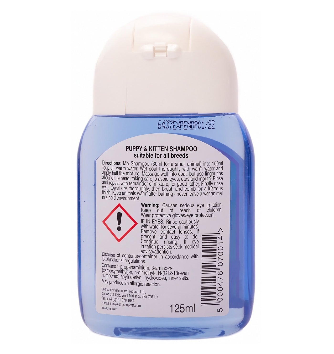 Johnson's - Puppy & Kitten Shampoo 125ml - Buy Online SPR Centre UK