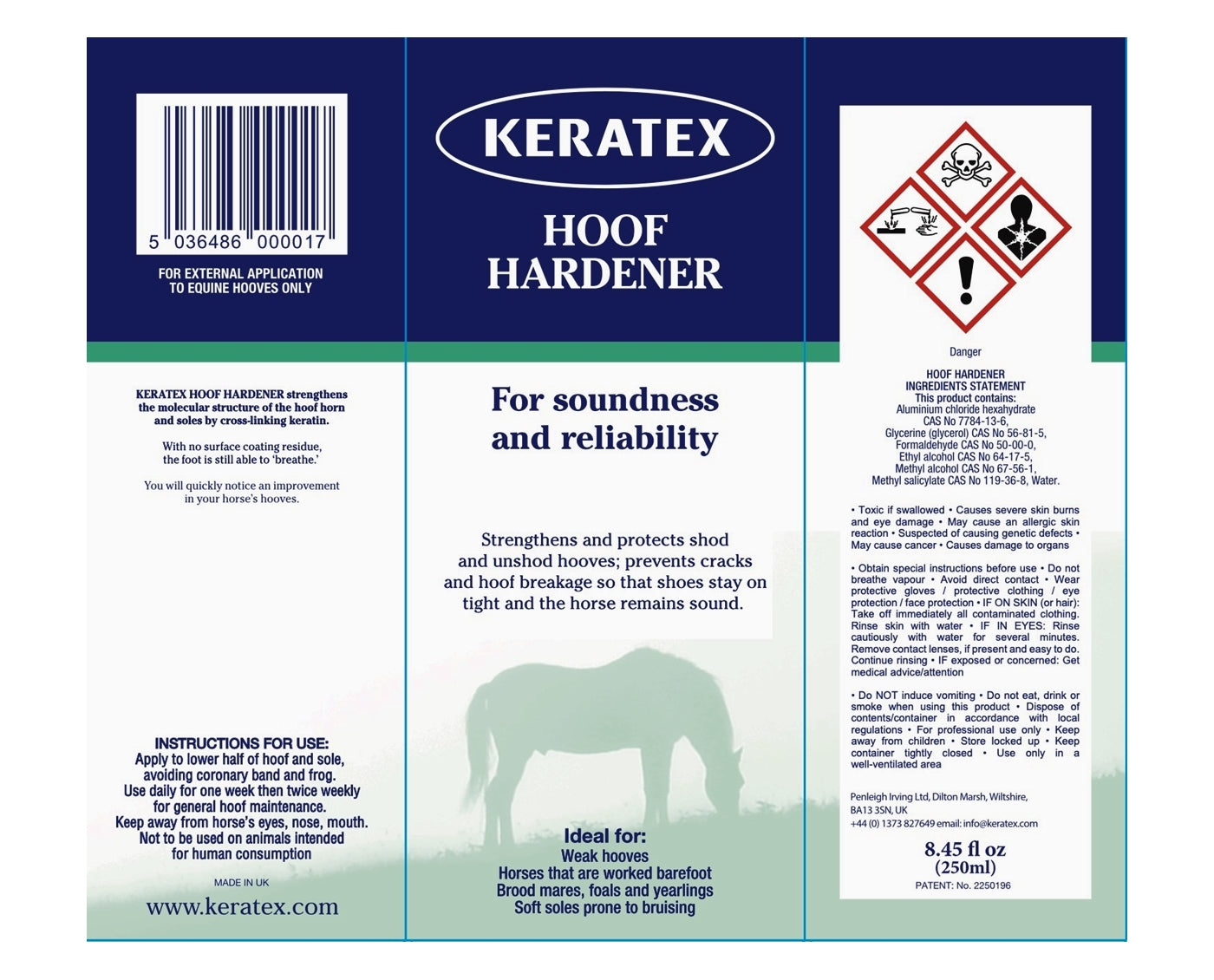 Keratex Hoof Hardener 250ml | Horse Care - Buy Online SPR Centre UK