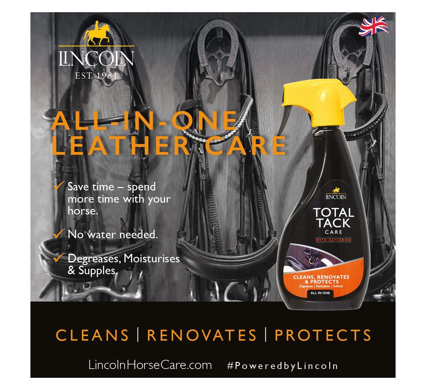 Lincoln Total Tack Care 500ml | Leather Care - Buy Online SPR Centre UK