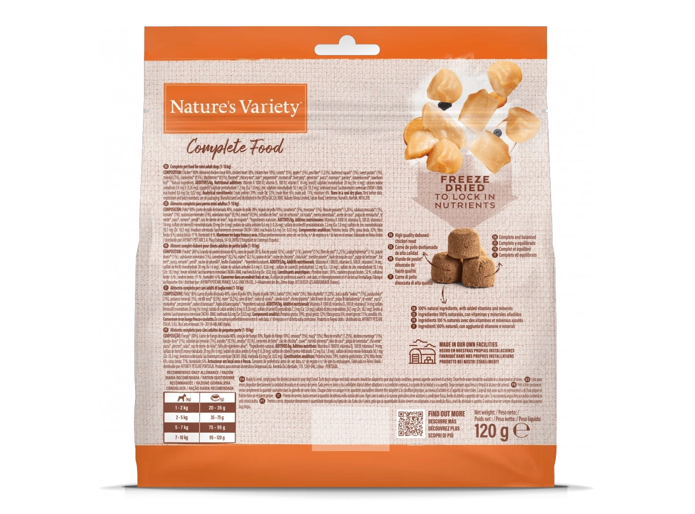 Natures Variety - Complete Freeze Dried Food for Mini Adult Dogs (Chicken) - Buy Online SPR Centre UK