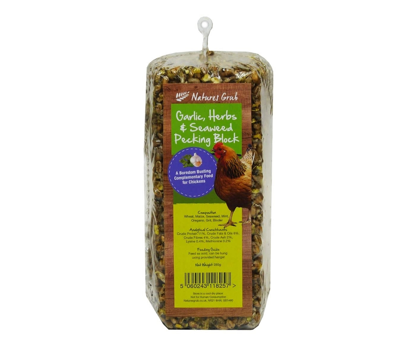 Natures Grub - Garlic, Herbs & Seaweed Pecking Block - 330g