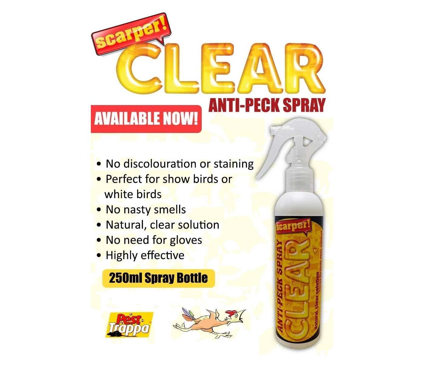 Scarper Clear 250ml | Anti-Peck Sprayfor Poultry - Buy Online SPR Centre UK