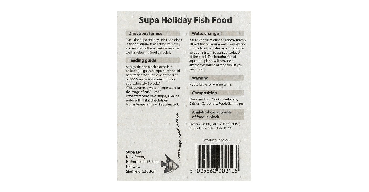 Supa - Holiday Fish Food Feeding Block - Buy Online SPR Centre UK