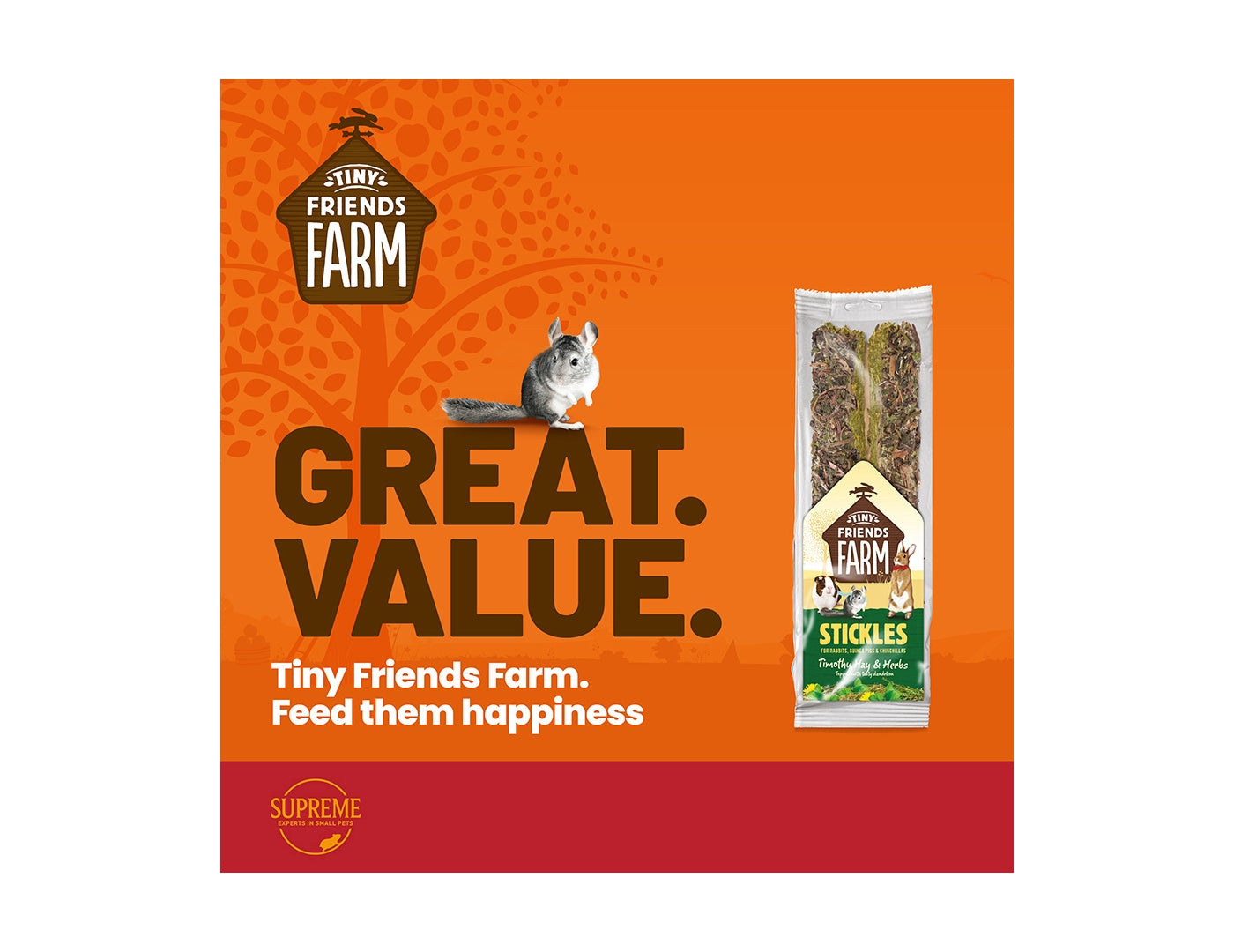 Supreme Tiny Friends Farm - Stickles with Timothy Hay & Herbs - Buy Online SPR Centre UK