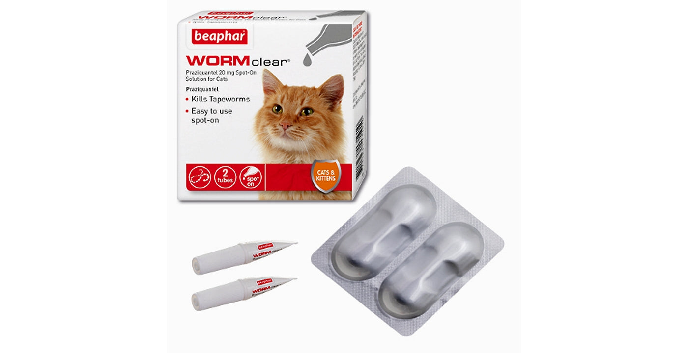 Beaphar - WORMclear® Worming Spot-On for Cats (2 x pipettes)