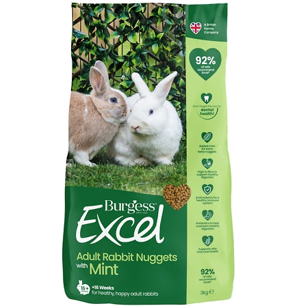 Burgess Excel - Adult Rabbit Nuggets with Mint - 3kg