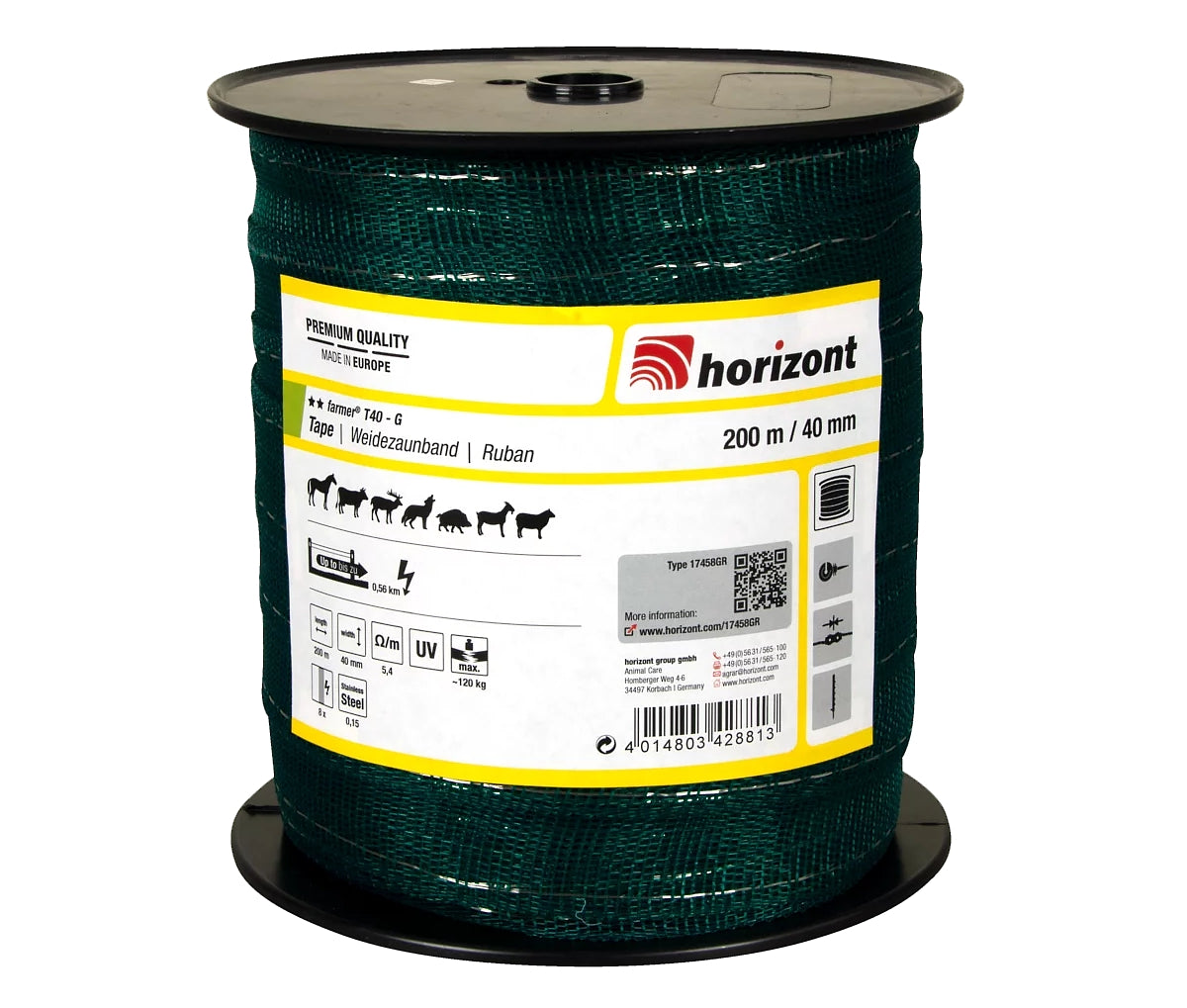 Horizont - Farmer T40-G - Pasture Electric Fence Tape (Green) - 40mm x 200m