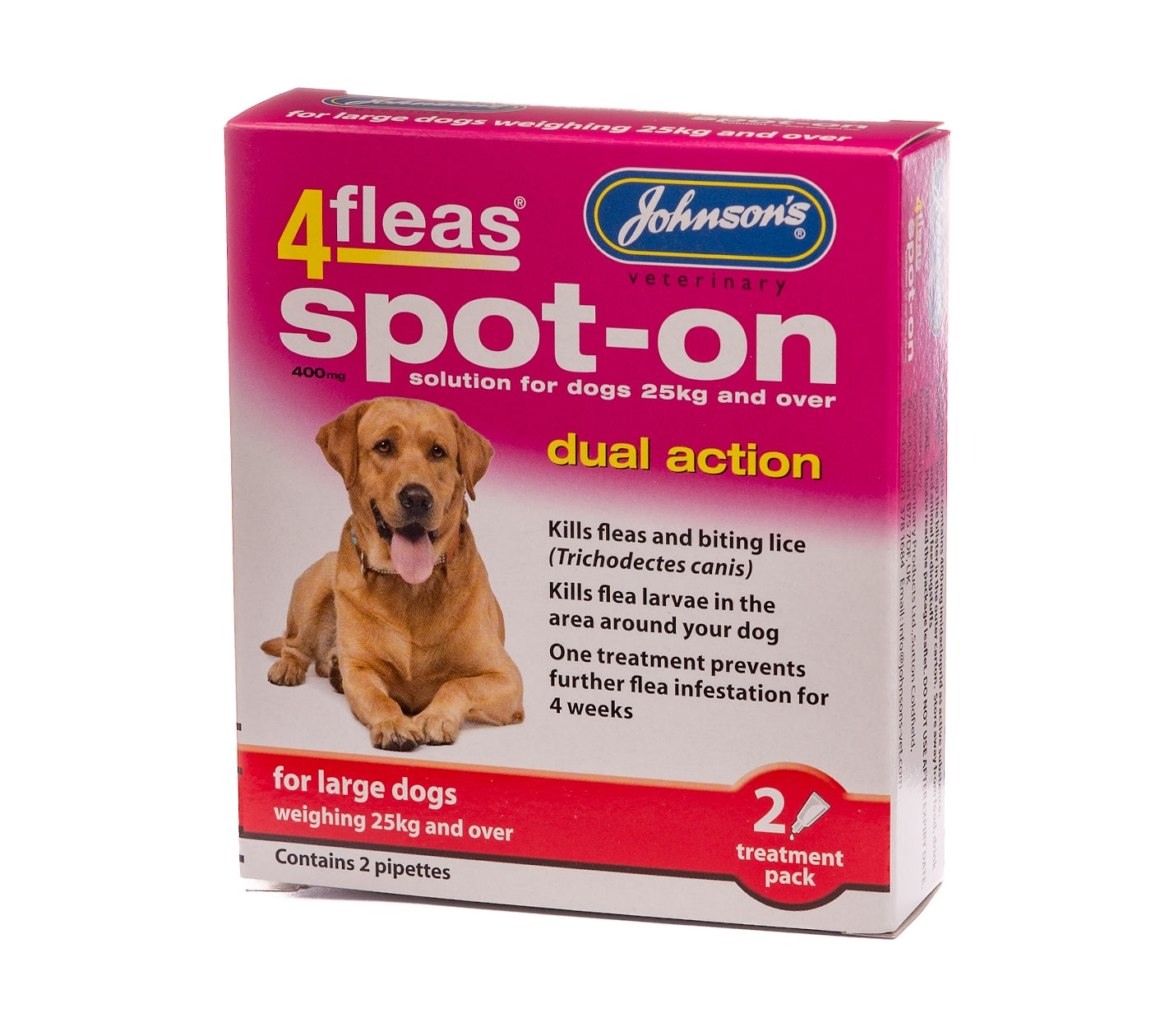 Johnson's - 4fleas Spot-on for Large Dogs (over 25kg) - 2 x pipettes