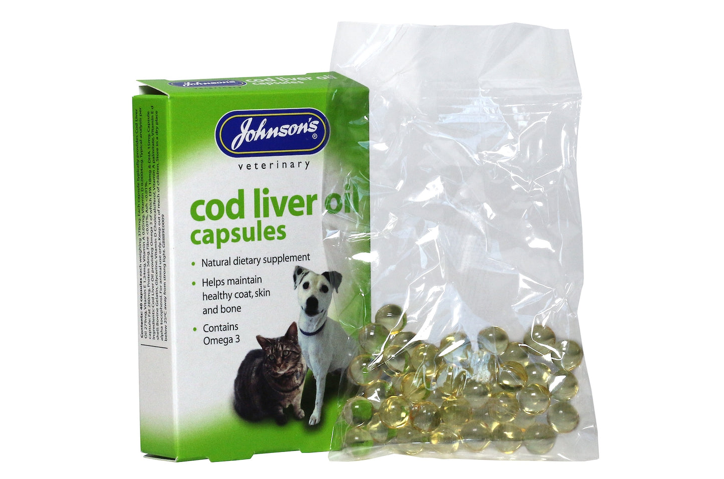 Johnson's - Cod Liver Oil Capsules (for dogs, cats, cage birds, pigeons) - 40 Capsules