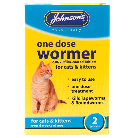 Johnson's - One Dose Wormer Cats and Kittens (2 x Tablets)