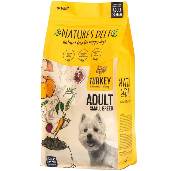 Natures Deli Adult Small Breed Turkey & Rice Dog Food 2kg - Buy Online SPR Centre UK