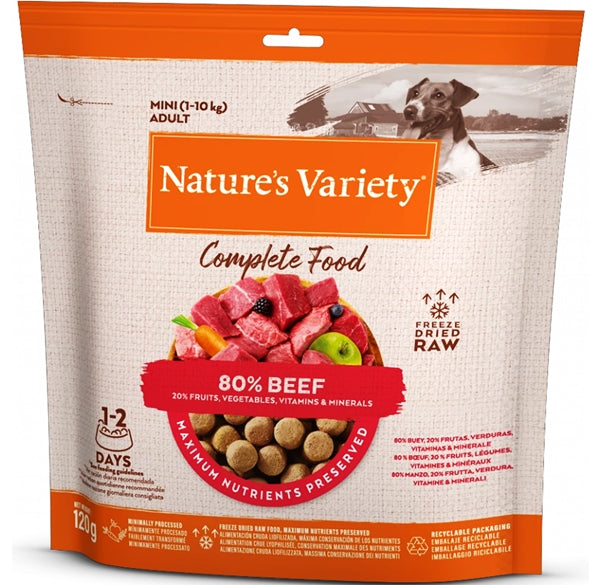 Natures Variety - Complete Freeze Dried Food for Mini Adult Dogs (Beef) - Buy Online SPR Centre UK