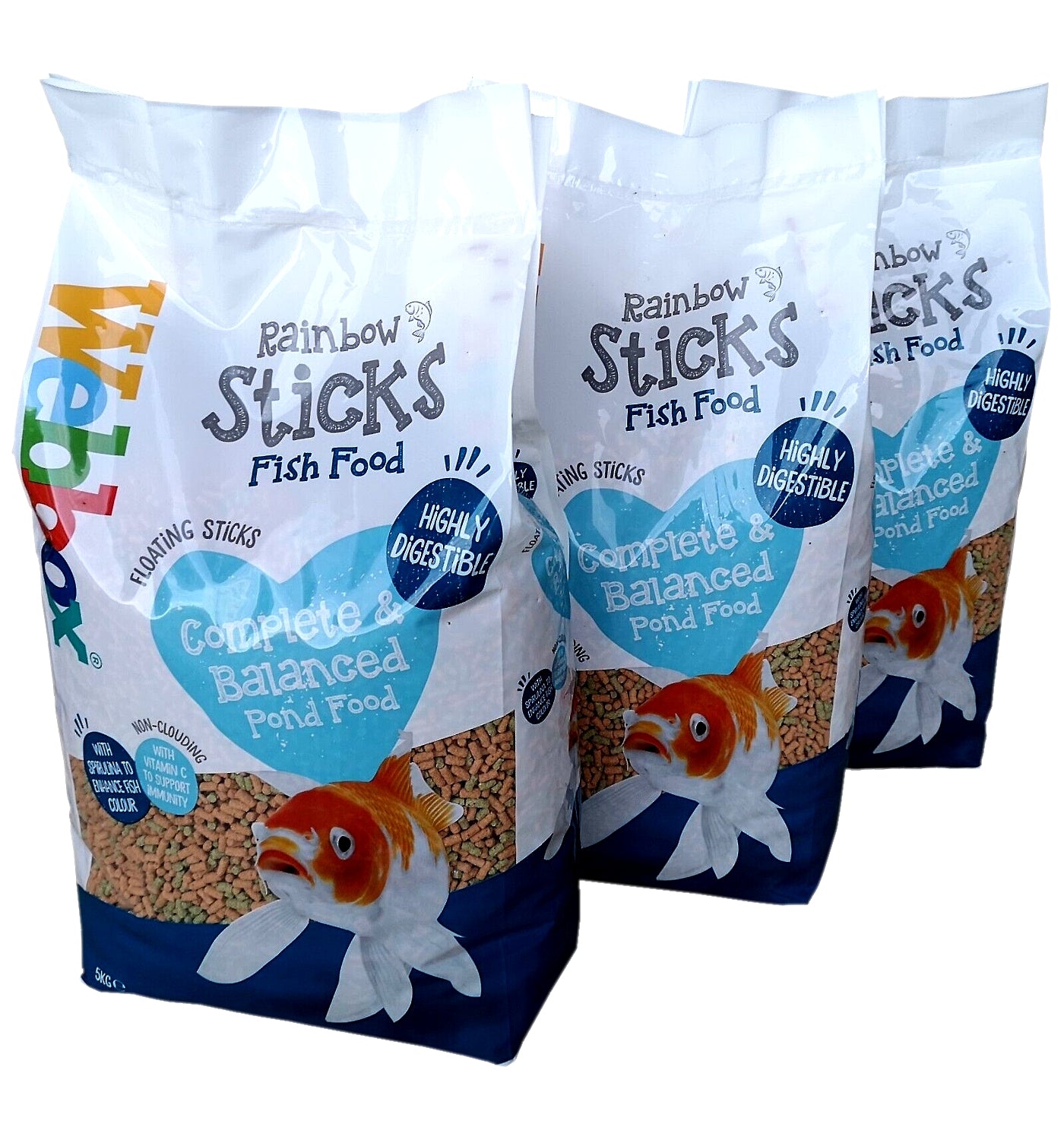 Webbox - Rainbow Sticks for Pond Fish - 5kg