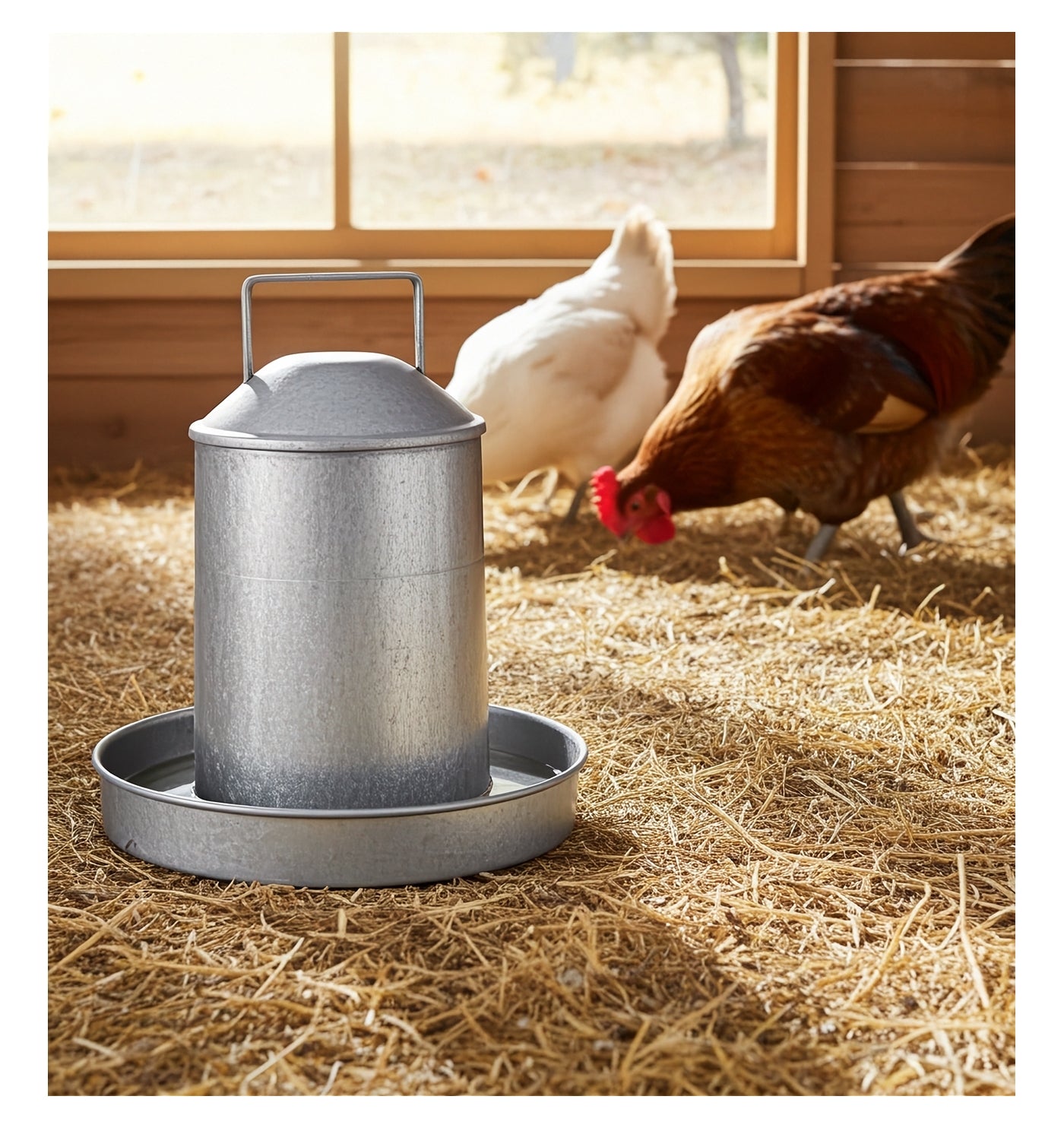 Heritage - 2 Gallon Galvanised Poultry Drinker - Buy Online SPR Centre UK