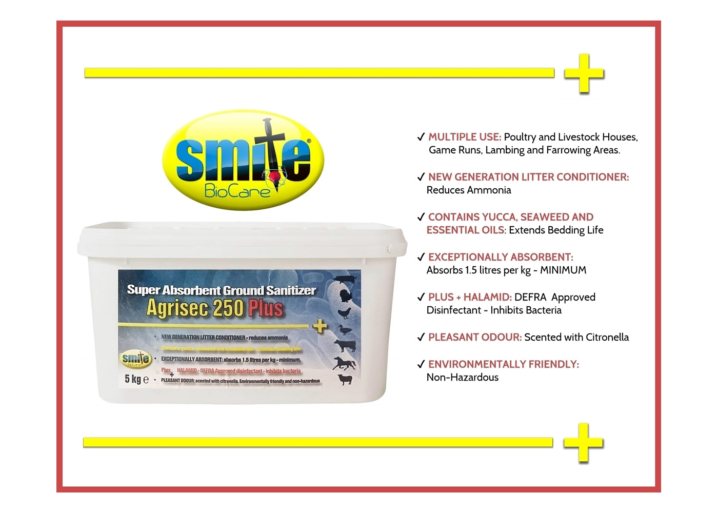 Smite Biocare - Agrisec 250 Plus (Super Absorbent Ground Sanitizer) - Buy Online SPR Centre UK