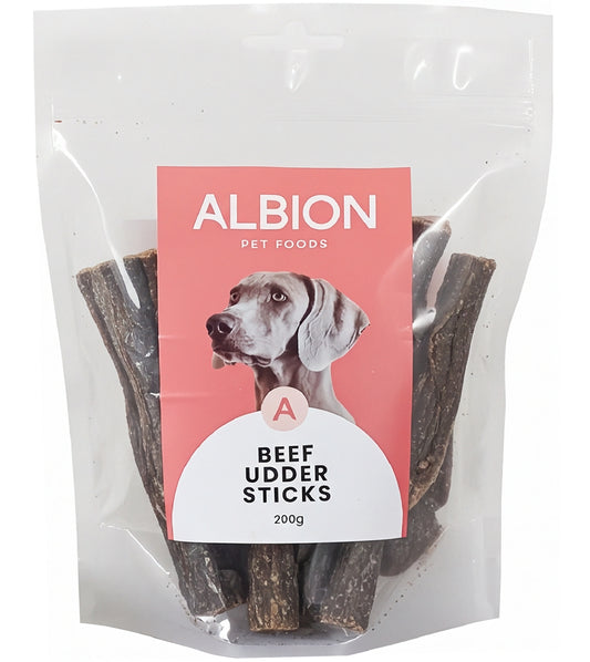Albion Pet Foods - Air-Dried Beef Udder Sticks | Natural Dog Treat - Buy Online SPR Centre UK