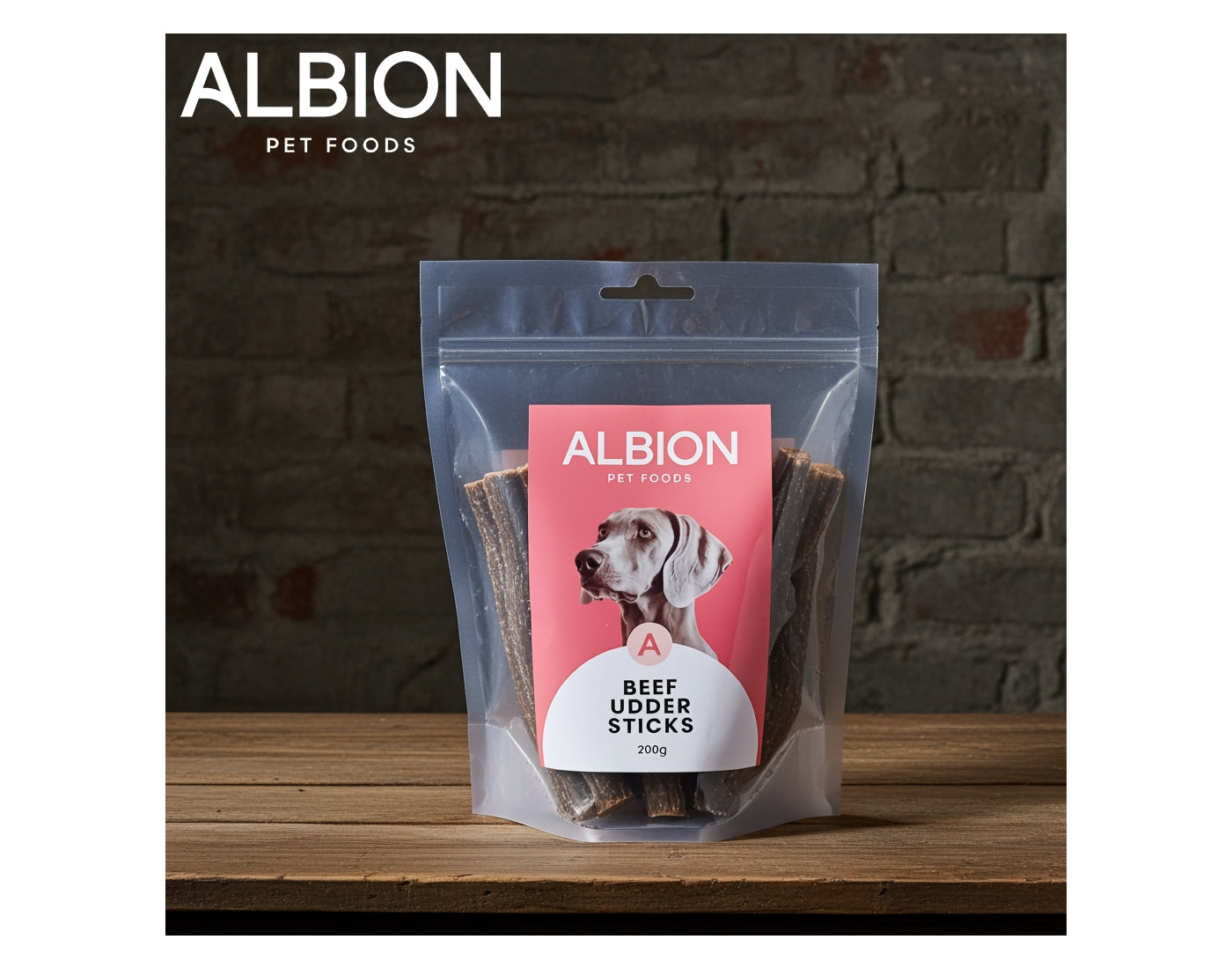 Albion Pet Foods - Air-Dried Beef Udder Sticks | Natural Dog Treat - Buy Online SPR Centre UK
