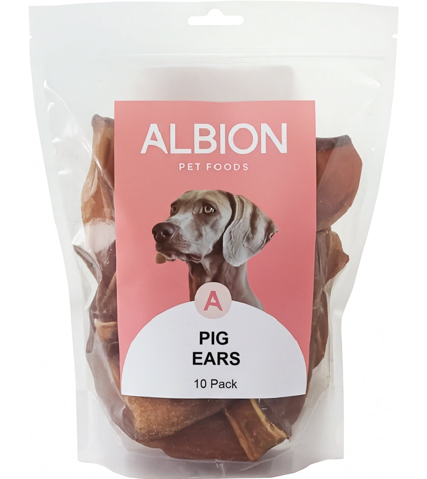Albion Pet Foods - Air-Dried Pure Pig Ears (10 Pack) - Buy Online SPR Centre UK