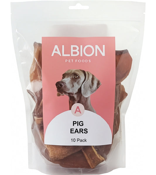 Albion Pet Foods - Air-Dried Pure Pig Ears (10 Pack) - Buy Online SPR Centre UK