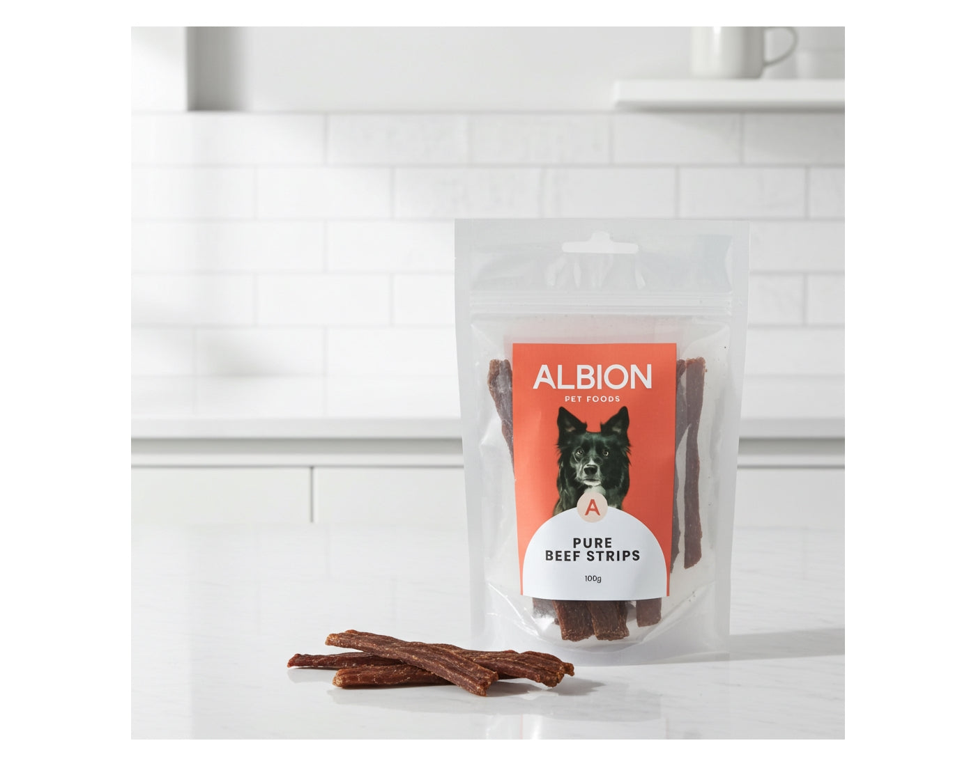 Albion Pet Foods - Air-Dried Pure Beef Strips - Buy Online SPR Centre UK