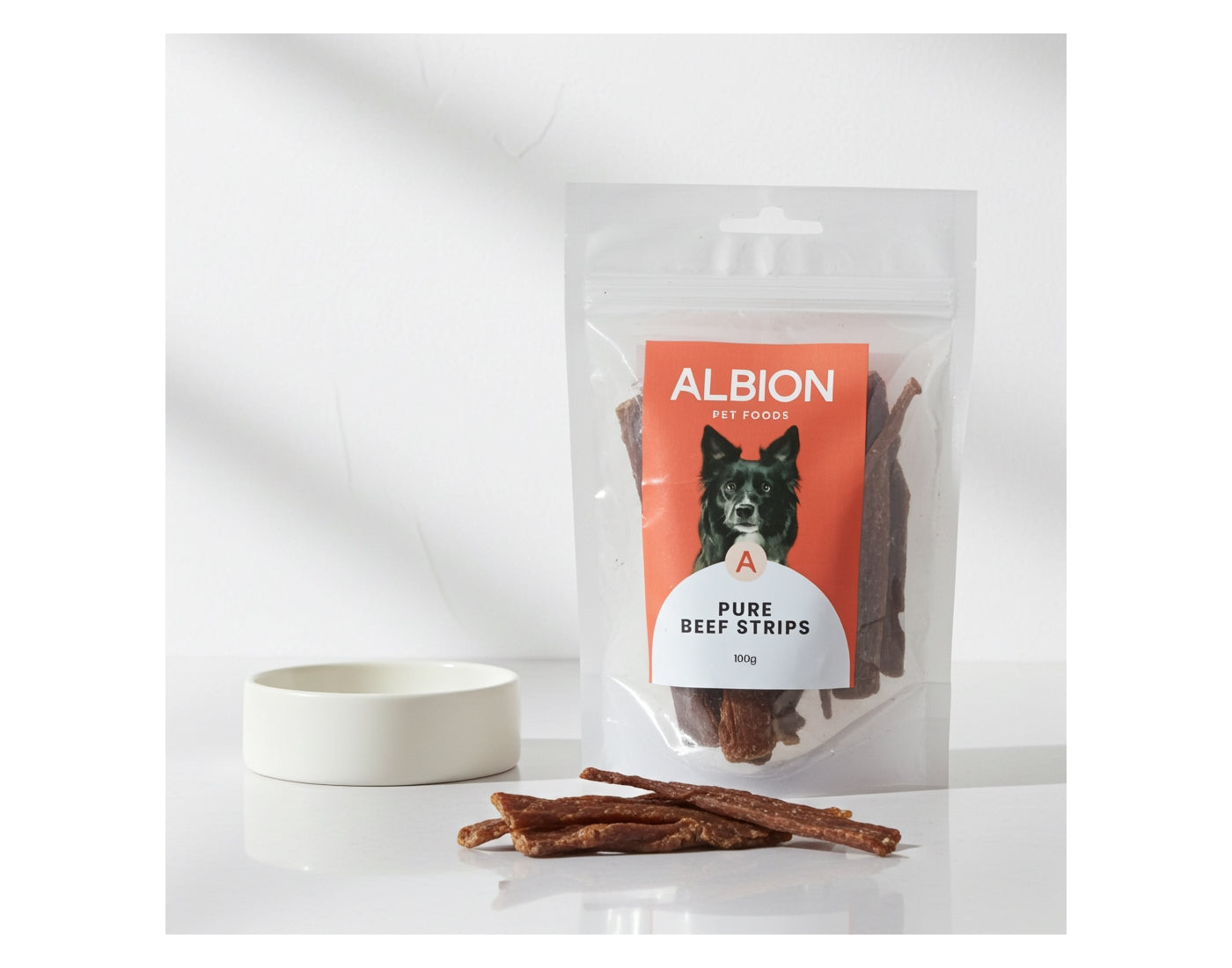 Albion Pet Foods - Air-Dried Pure Beef Strips - Buy Online SPR Centre UK