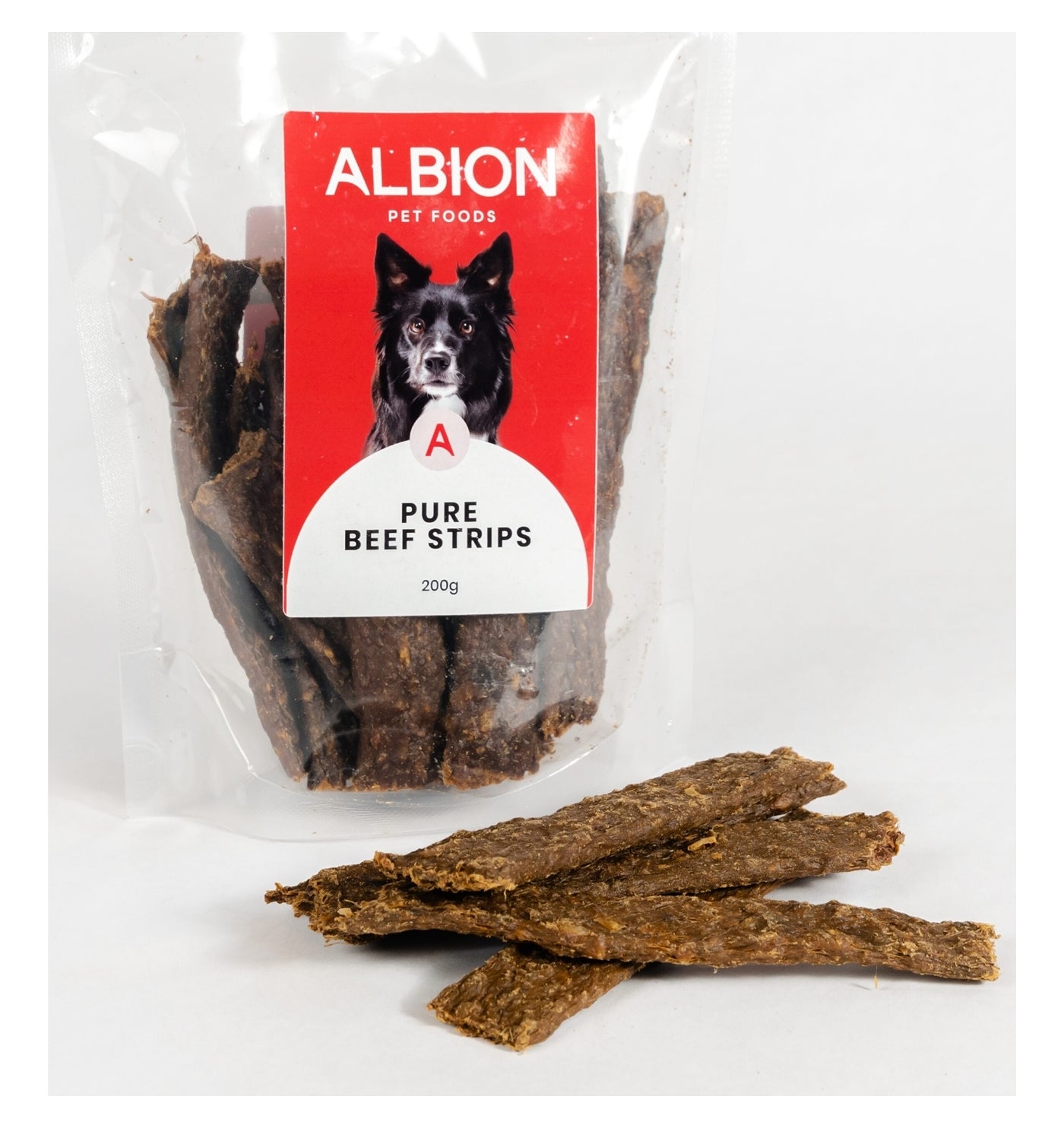 Albion Pet Foods - Air-Dried Pure Beef Strips - Buy Online SPR Centre UK