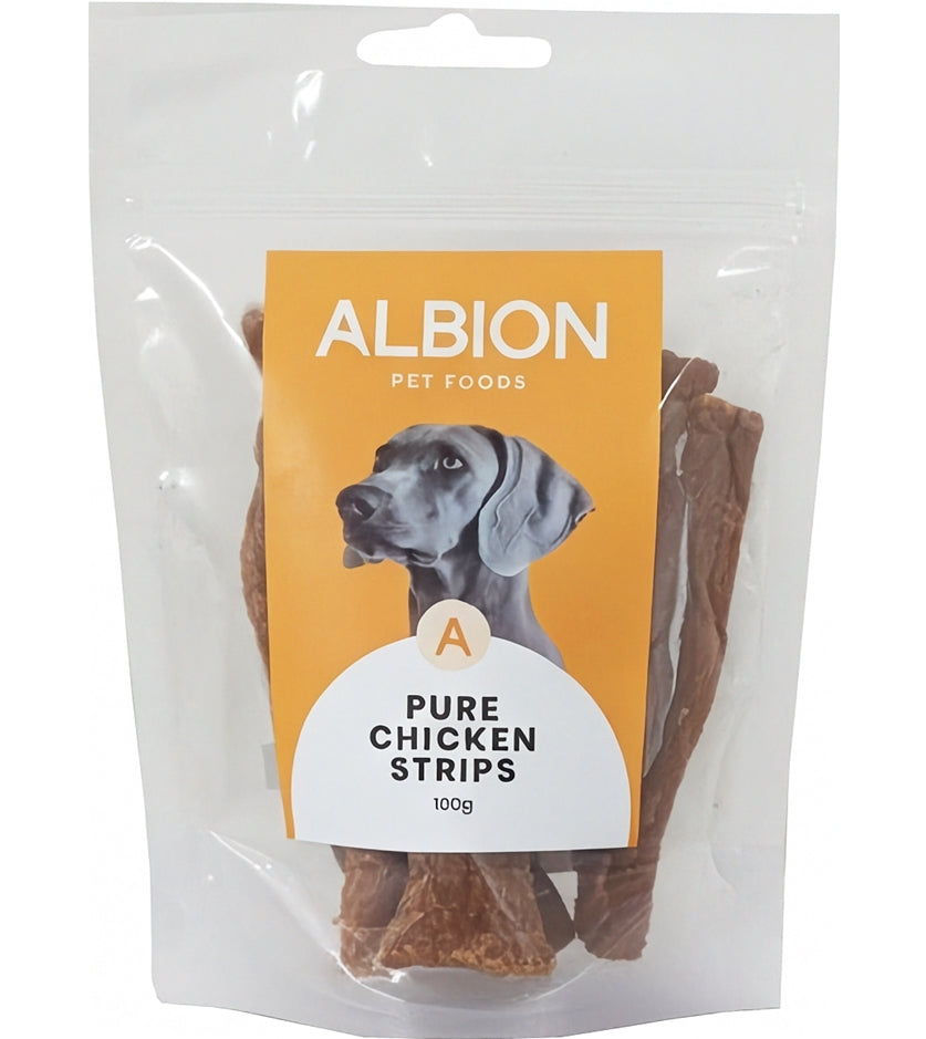 Albion Pet Foods - Air-Dried Pure Chicken Strips - Buy Online SPR Centre UK