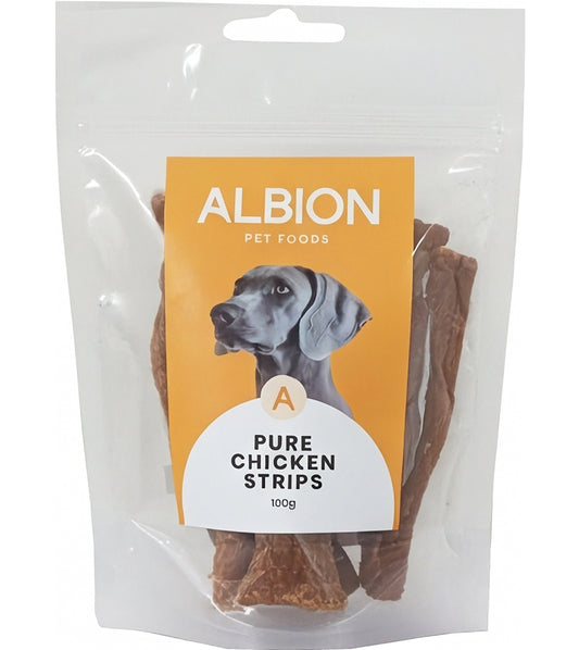 Albion Pet Foods - Air-Dried Pure Chicken Strips - Buy Online SPR Centre UK
