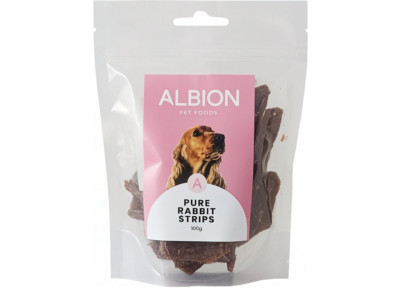 Albion Pet Foods - Air-Dried Pure Rabbit Strips 100g - Buy Online SPR Centre UK