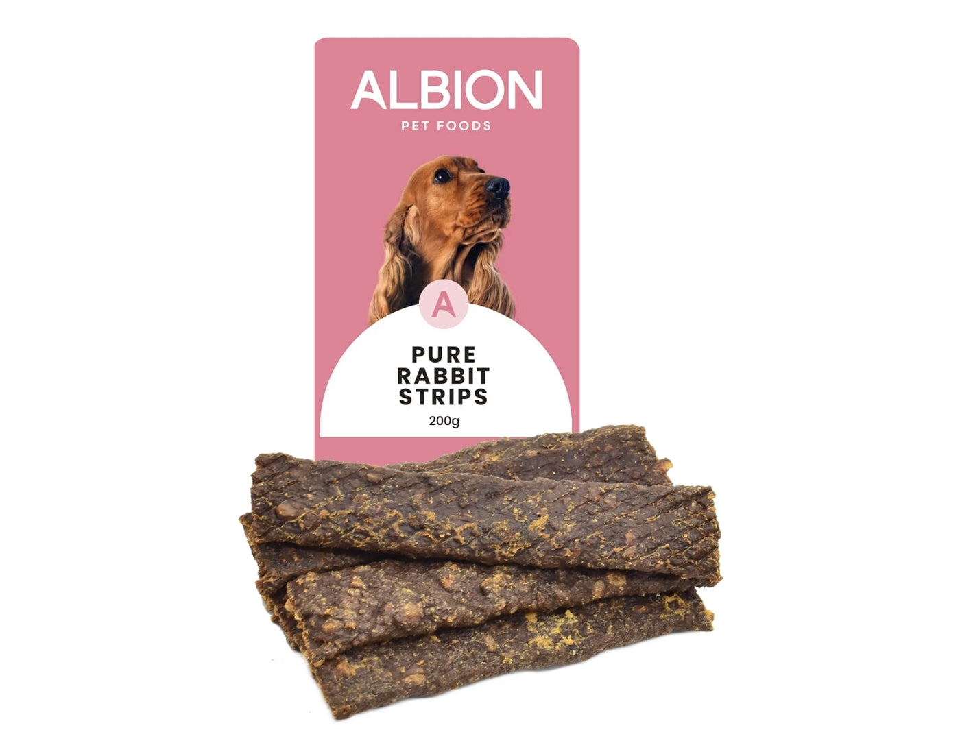 Albion Pet Foods - Air-Dried Pure Rabbit Strips 100g - Buy Online SPR Centre UK