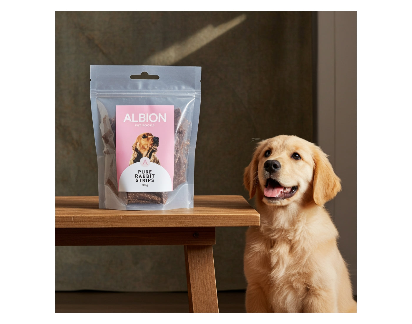 Albion Pet Foods - Air-Dried Pure Rabbit Strips 100g - Buy Online SPR Centre UK