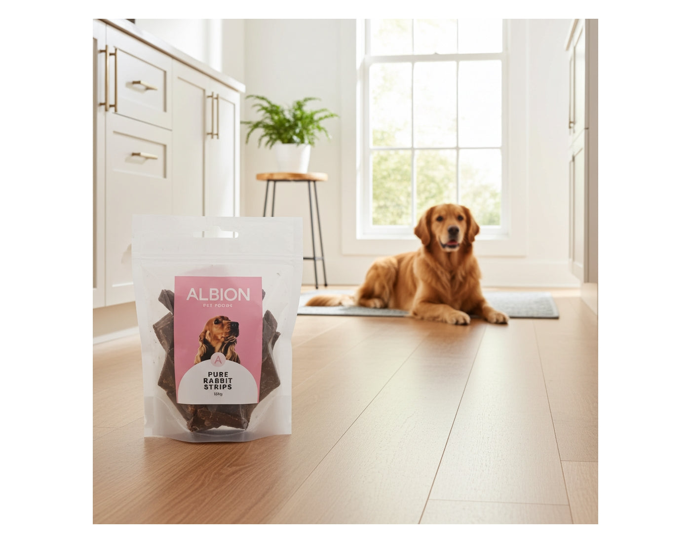 Albion Pet Foods - Air-Dried Pure Rabbit Strips 100g - Buy Online SPR Centre UK