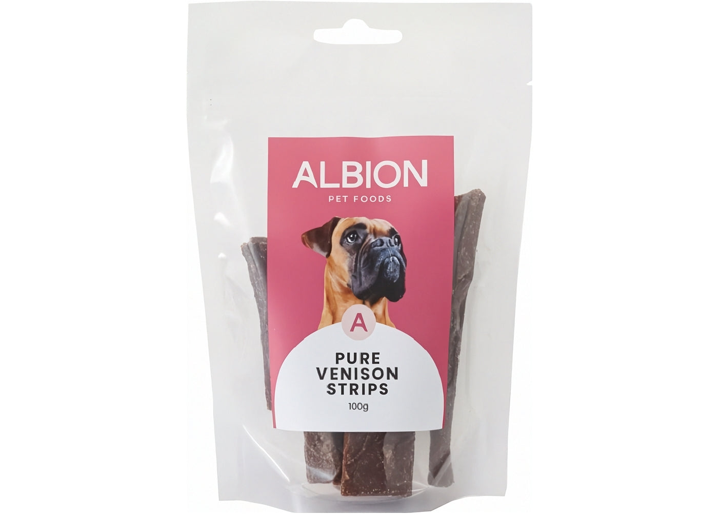Albion Pet Foods - Air-Dried Pure Venison Strips - Buy Online SPR Centre UK