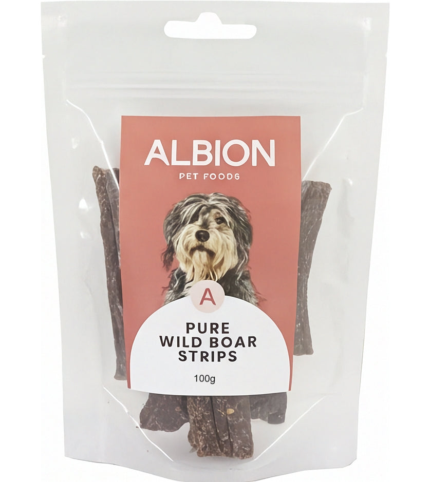 Albion Pet Foods - Air-Dried Pure Wild Boar Strips - Buy Online SPR Centre UK