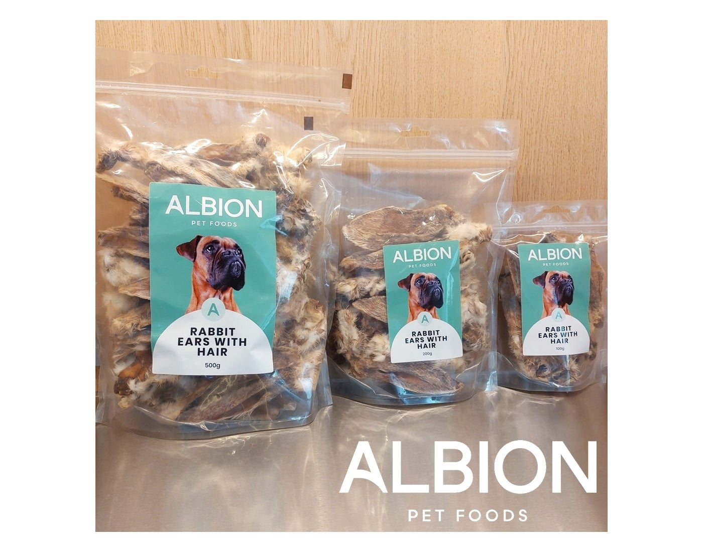 Albion Pet Foods - Rabbit Ears with Hair | Natural Dog Treats - Buy Online SPR Centre UK