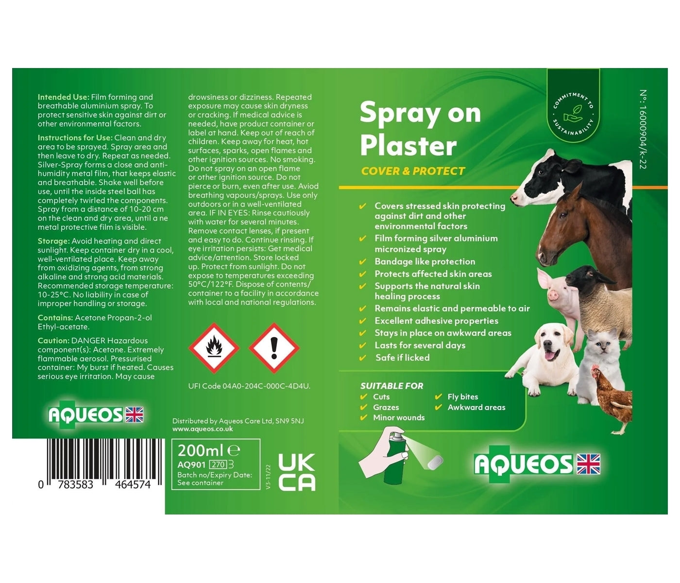 Aqueos - Spray on Plaster 200ml - Buy Online SPR Centre UK