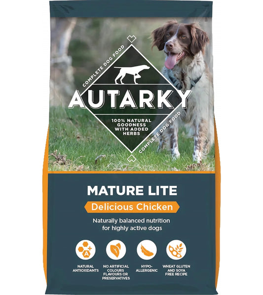 Autarky - Mature Lite: Delicious Chicken Dog Food 12kg - Buy Online SPR Centre UK