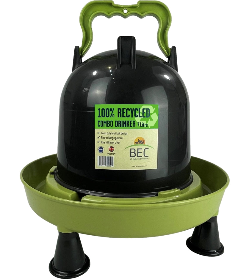 BEC - 100% Recycled 7L Combo Drinker for Poultry, Pigeons & Game Birds - Buy Online SPR Centre UK