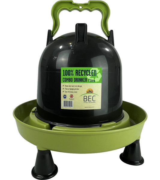 BEC - 100% Recycled 7L Combo Drinker for Poultry, Pigeons & Game Birds - Buy Online SPR Centre UK