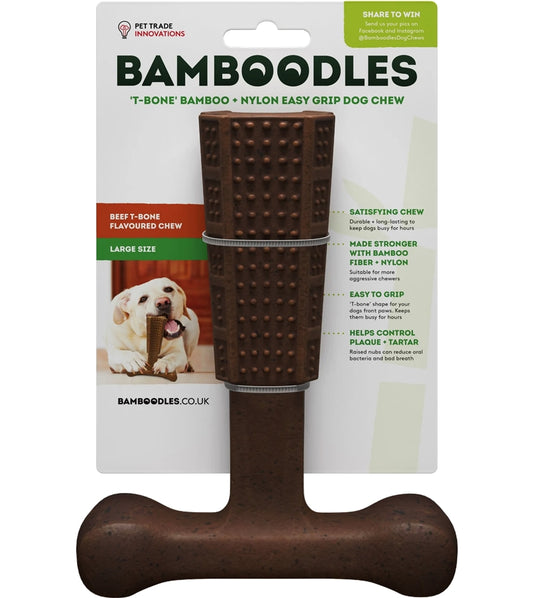 Bamboodles ‘T-Bone’ Beef Flavour Dog Chew (Large) - Buy Online SPR Centre UK