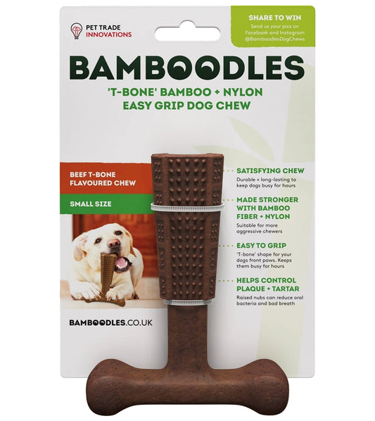 Bamboodles ‘T-Bone’ Beef Flavour Dog Chew (Small) - Buy Online SPR Centre UK